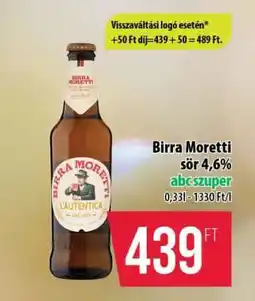 Coop Birra Moretti sör 4,6% ajánlat