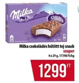 Coop Milka csokoládés hűtött tej snack ajánlat