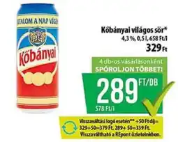 Coop KŐBÁNYAI Világos sör ajánlat