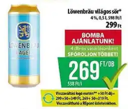 Coop LÖWENBRÄU Világos sör ajánlat