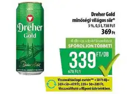Coop Dreher Gold minőségi világos sör ajánlat