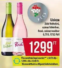 Coop Liscza Zöld Veltelini, Rosé ajánlat