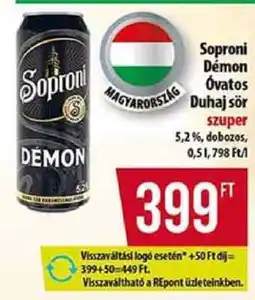 Coop Soproni Démon Óvatos Duhaj sör ajánlat