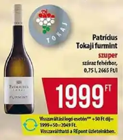 Coop PATRICIUS TOKAJI FURMINT ajánlat