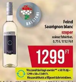Coop FEIND SAUVIGNON BLANC ajánlat