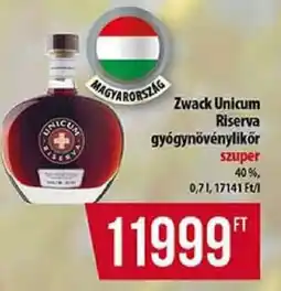 Coop Zwack Unicum Riserva ajánlat