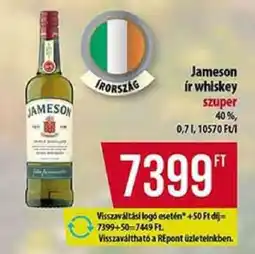 Coop JAMESON Ír whiskey ajánlat