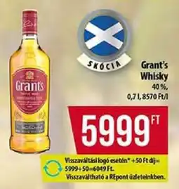 Coop Grant's whisky ajánlat