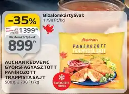 Auchan Auchan Kedvenc Gyorsfagyasztott Panírozott Trappista Sajt ajánlat