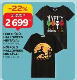 Auchan FÉRFI PÓLÓ HALLOWEEN MINTÁVAL ajánlat