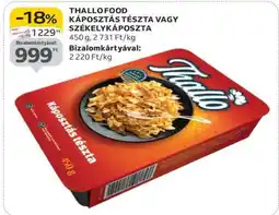 Auchan THALLOFOOD KÁPOSZTÁS TÉSZTA VAGY SZÉKELYKÁPOSZTA ajánlat