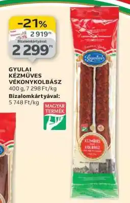 Auchan Gyulai Kézműves Vékonykolbász ajánlat