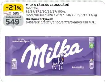 Auchan MILKA Táblás csokoládé ajánlat