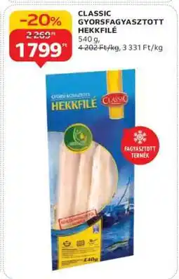Auchan CLASSIC GYORSFAGYASZTOTT HEKKFILÉ ajánlat