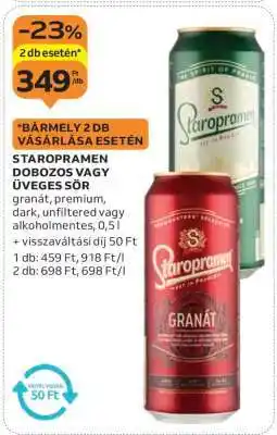 Auchan Staropramen Dobozos vagy Üveges Sör ajánlat