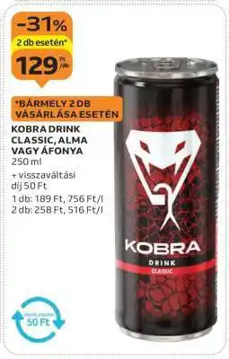 Auchan KOBRA DRINK CLASSIC, ALMA VAGY ÁFONYA ajánlat
