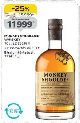 Auchan MONKEY SHOULDER WHISKEY ajánlat