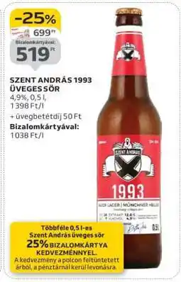 Auchan SZENT ANDRÁS 1993 ÜVEGES SÖR ajánlat