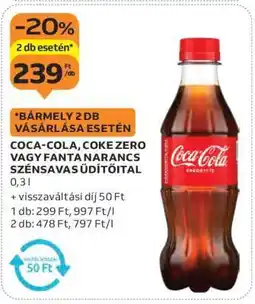 Auchan Coca-Cola, Coke Zero vagy Fanta Narancs Szénsavas Üdítőital ajánlat