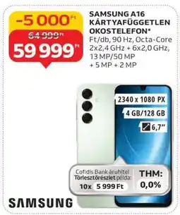 Auchan Samsung A16 Kártyafüggetlen Okostelefon ajánlat