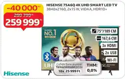 Auchan HISENSE 75A6Q 4K UHD SMART LED TV ajánlat