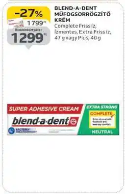 Auchan Blend-a-Dent műfogsorrögzítő krém ajánlat