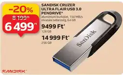 Auchan SANDISK CRUZER ULTRA FLAIR USB 3.0 PENDRIVE ajánlat