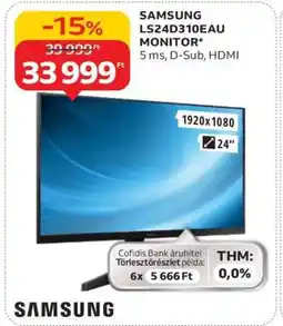 Auchan SAMSUNG LS24D310EAU MONITOR ajánlat