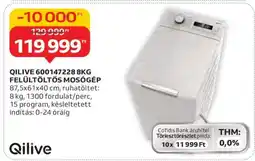 Auchan QILIVE 600147228 8KG FELÜLTÖLTŐS MOSÓGÉP ajánlat