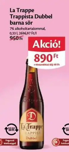EcoFamily La Trappe Trappista Dubbel barna sör ajánlat