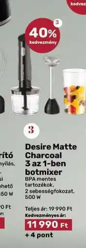 EcoFamily Desire Matte Charcoal 3 az 1-ben botmixer ajánlat