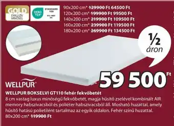 JYSK WELLPUR BOKSELVI GT110 fehér fekvőbetét ajánlat