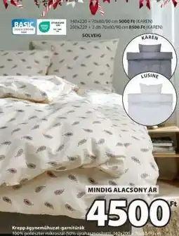 JYSK KREPP ÁGYNEMŰHUZAT-GARNITÚRÁK ajánlat