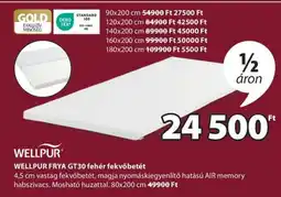 JYSK WELLPUR FRYA GT30 fehér fekvőbetét ajánlat