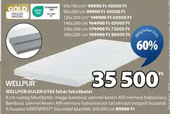 JYSK WELLPUR GULEN GT65 fehér fekvőbetét ajánlat