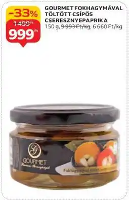 Auchan GOURMET FOKHAGYMÁVAL TÖLTÖTT CSÍPŐS CSERESZNYEPAPRIKA ajánlat