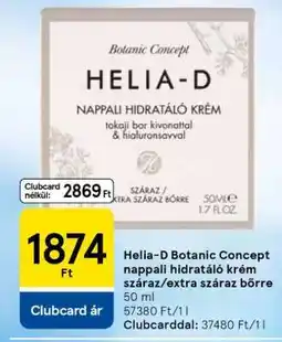 Tesco Helia-D Botanic Concept nappali hidratáló krém száraz/extra száraz bőrre ajánlat