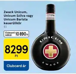 Tesco Zwack Unicum, Unicum Szilva vagy Unicum Barista keserűlikőr ajánlat