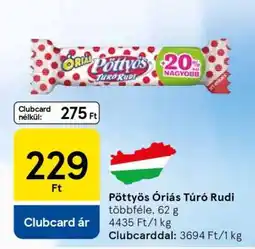 Tesco Pöttyös Óriás Túró Rudi ajánlat