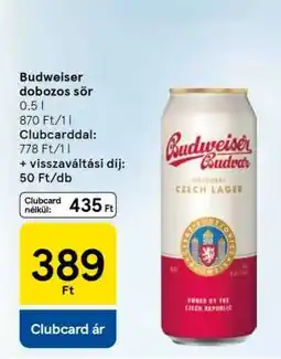 Tesco Budweiser dobozos sör ajánlat