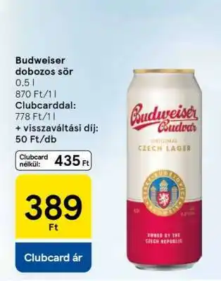 Tesco Budweiser dobozos sör ajánlat