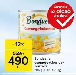 Tesco Bonduelle csemegekukorica-konzerv ajánlat