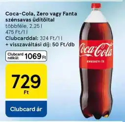 Tesco Coca-Cola, Zero vagy Fanta szénsavas üdítőital ajánlat
