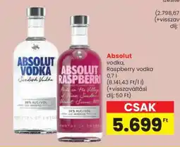Spar Absolut vodka ajánlat