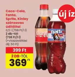 Spar Coca-Cola, Fanta, Sprite, Kinley szénsavas üdítőital ajánlat