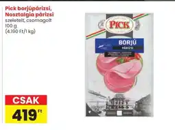 Spar Pick borjúpárizsi, Nosztalgia párizsi ajánlat