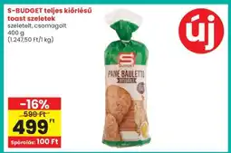 Spar S-BUDGET teljes kiőrlésű toast szeletek ajánlat