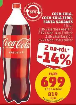 PENNY Coca Cola / Coca Cola Zero / Fanta narancs ajánlat