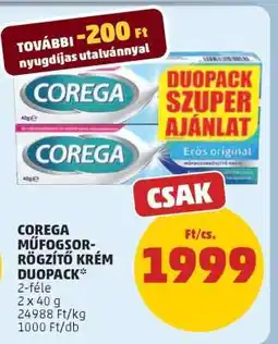 PENNY Corega műfogsor-rögzítő krém duopack ajánlat