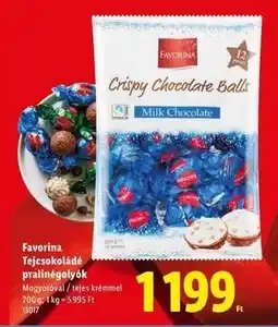 Lidl Favorina Tejcsokoládé pralinégolyók ajánlat